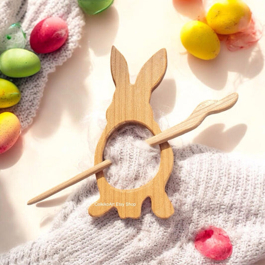 Spilla in legno per scialle - Coniglio Pasquale
