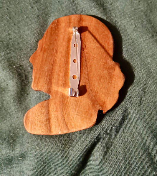 Spilla in legno per scialle - RBG