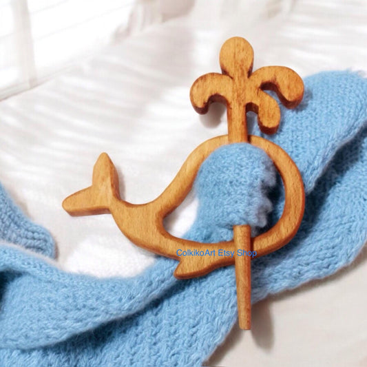 Wooden Shawl Pin, Wood Brooch, Wood Scarf Pin, Women Gift, Baby girl gift,Eco friendly Accessory, Jewlery, whale, geart pin, brooch
