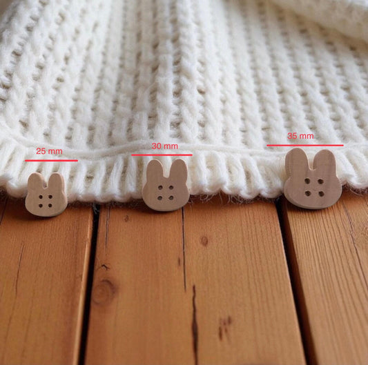 Multiple Handmade wooden buttons rabbit