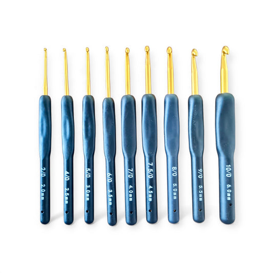 Set 9 Uncinetti Nero e Oro