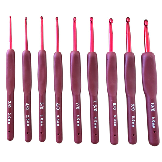 Set 9 Uncinetti Bordeaux