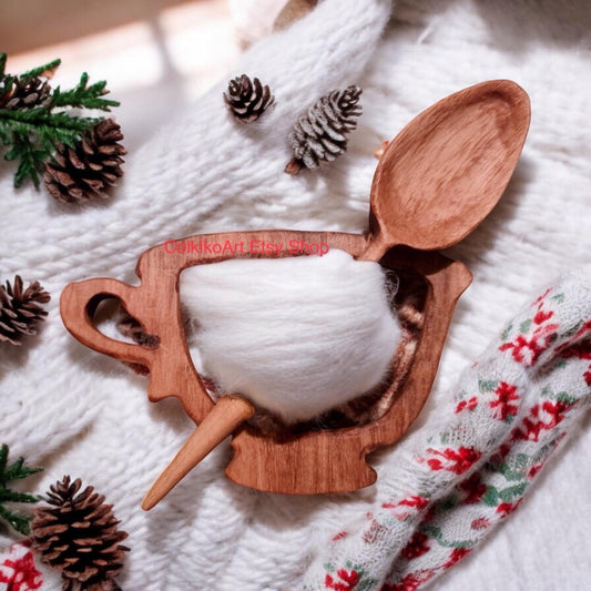 Spilla in legno per scialle - Tazza Thé