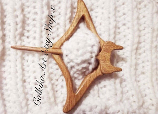 Wooden Shawl Pin, Wood Brooch, Wood Scarf Pin, Women Gift, Baby girl gift,Eco friendly Accessory, Jewlery, animal, animal pin, brooch