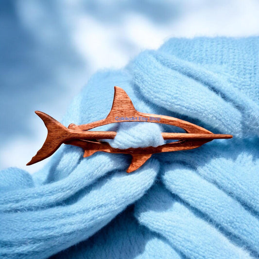 Shark Wooden Shawl Pin, Wood Brooch, Women Gift,Eco friendly Accessory, Jewlery, winter, christmas, handmade