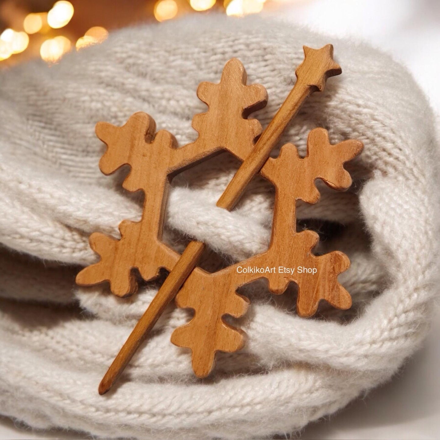 Snowflake Wooden Shawl Pin, Wood Brooch, Scarf,Eco friendly Accessory, Jewlery, christmas, brooch