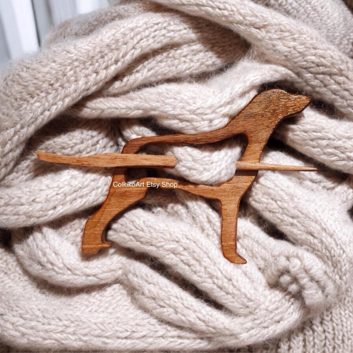 Curly Coated Retriver , Wooden Shawl Pin, Wood Brooch, Scarf Pin, Women Gift, Baby girl gift,Eco friendly Accessory, Jewlery, animal brooch