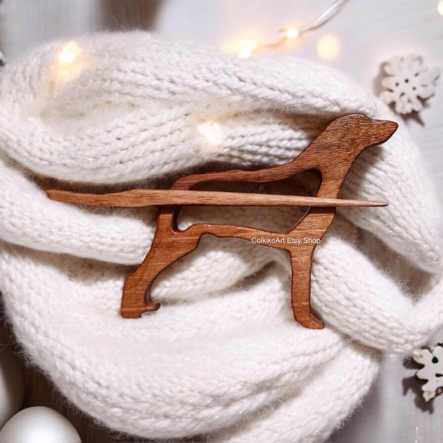 Curly Coated Retriver , Wooden Shawl Pin, Wood Brooch, Scarf Pin, Women Gift, Baby girl gift,Eco friendly Accessory, Jewlery, animal brooch