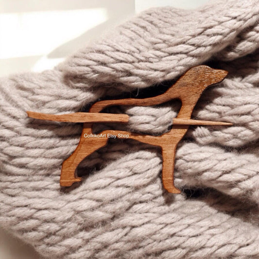 Curly Coated Retriver , Wooden Shawl Pin, Wood Brooch, Scarf Pin, Women Gift, Baby girl gift,Eco friendly Accessory, Jewlery, animal brooch