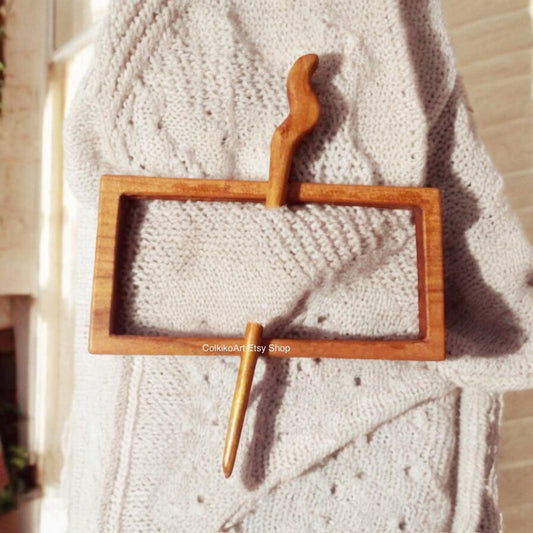 Wooden Shawl Pin, Wood Brooch, Wood Scarf Pin, Women Gift, Baby girl gift,Eco friendly Accessory, Jewlery small rectangular pin, brooch