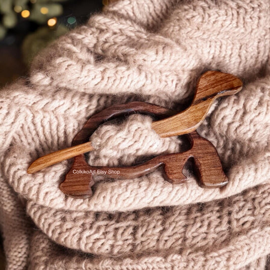 Tortoise Wooden Shawl Pin, Wood Brooch, Wood Scarf Pin, Women Gift, Baby girl gift,Eco friendly Accessory, Jewlery, animal, brooch