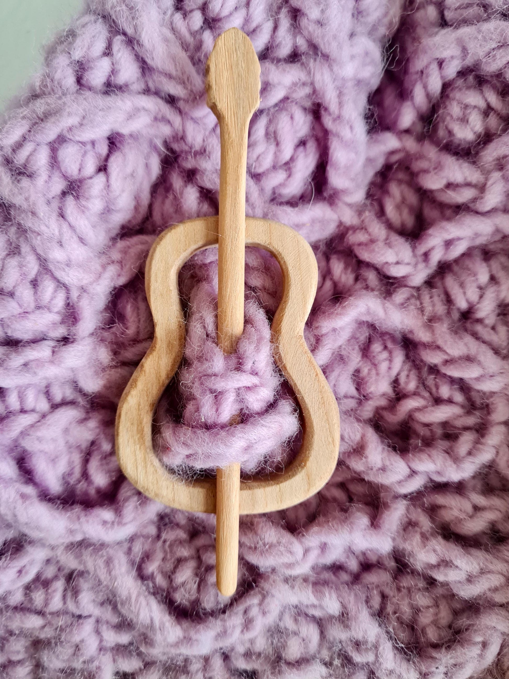 acoustic guitar, music accessories, Wooden Shawl Pin, Wood Brooch, knitted Scarf Pin, Women Gift