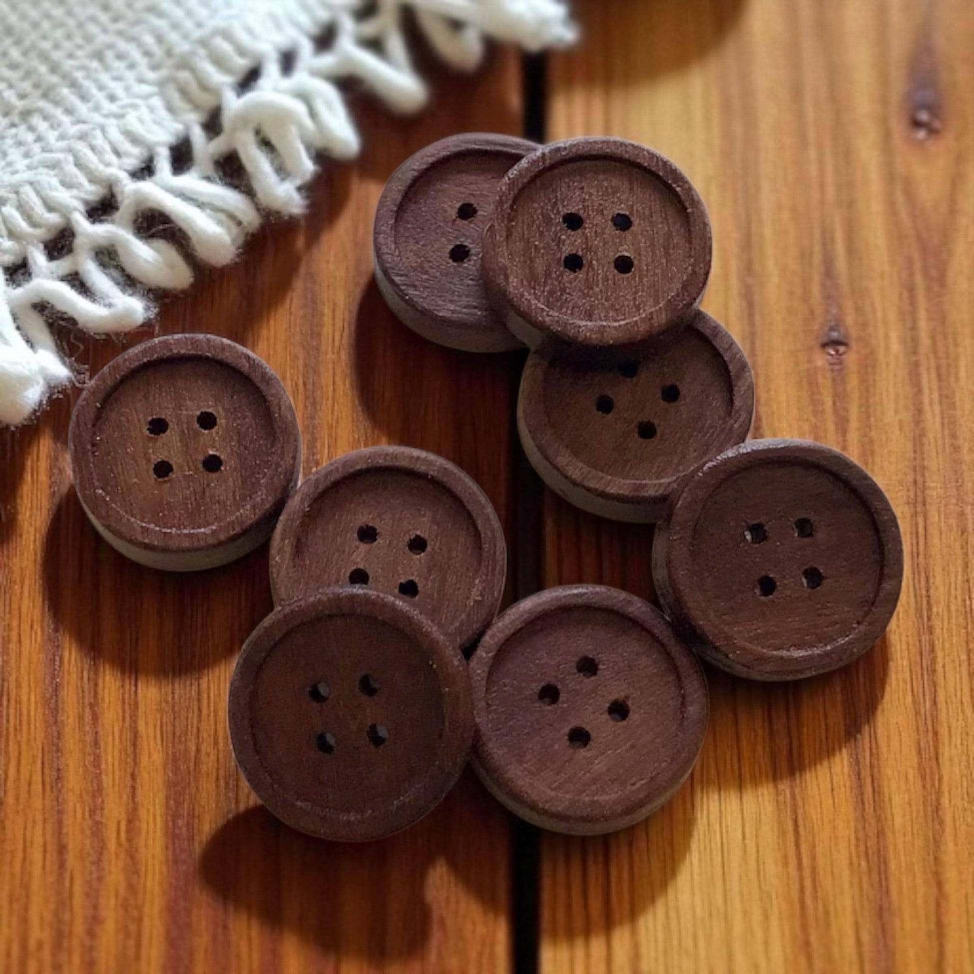 Multiple Handmade wooden buttons classic smal border