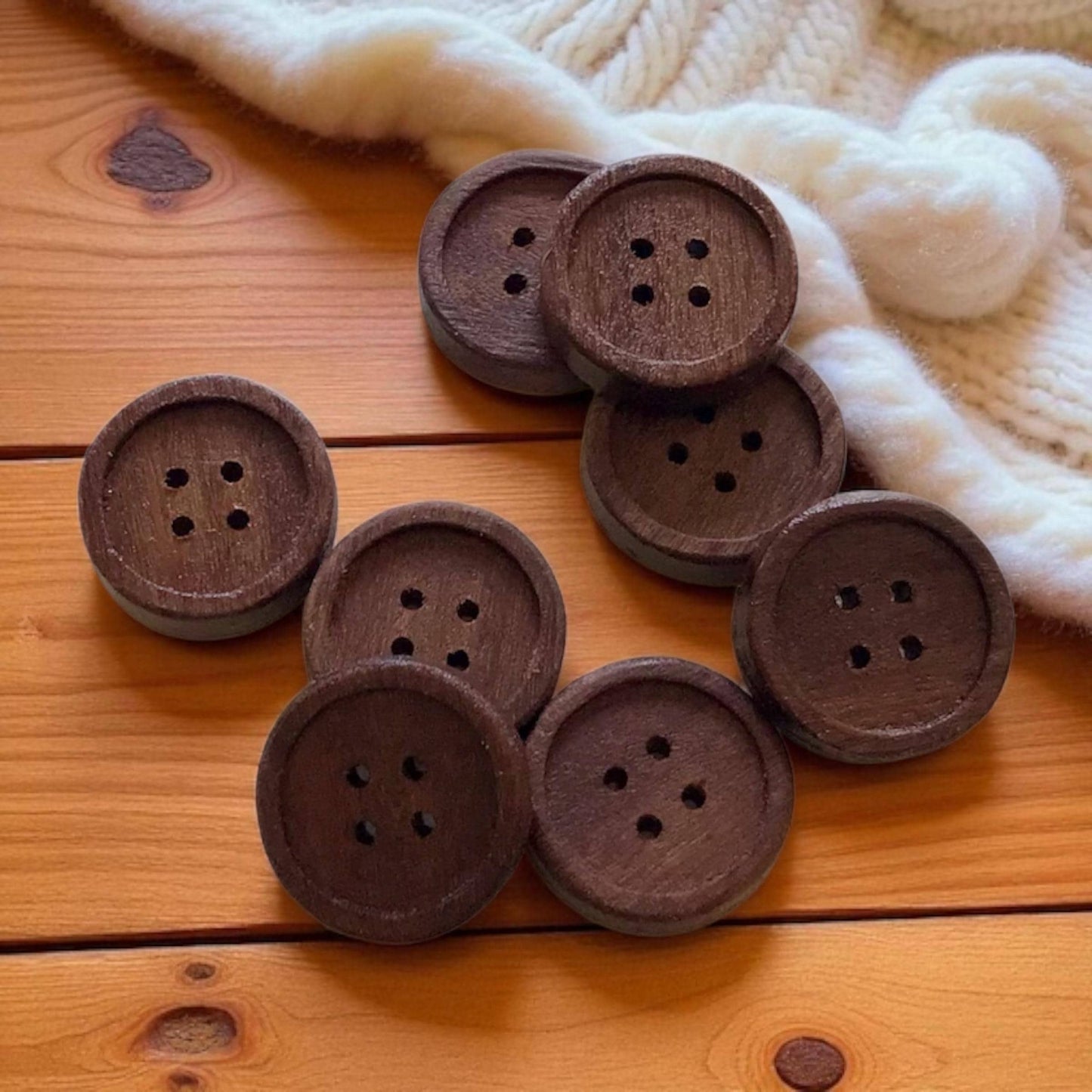 Multiple Handmade wooden buttons classic smal border