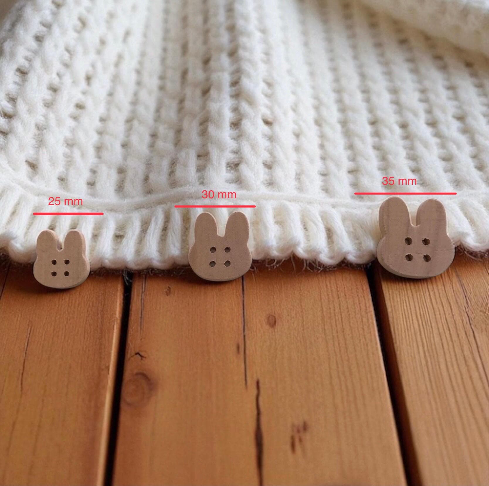 Multiple Handmade wooden buttons rabbit